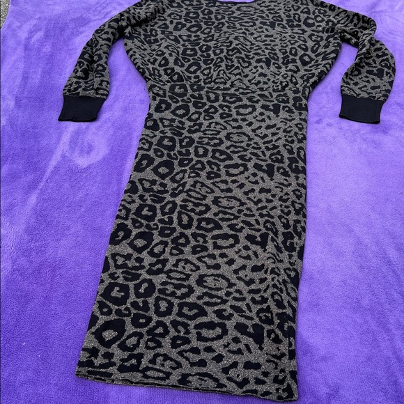 All Saints Black and Gray Animal Print Dress with silver shine - Picture 3 of 17